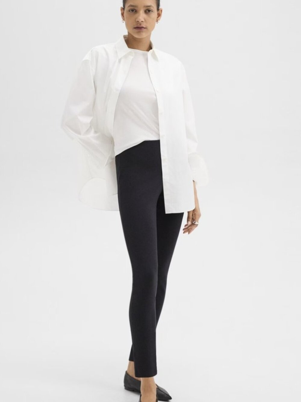 Theory Skinny Scuba Pants, Black Size Small